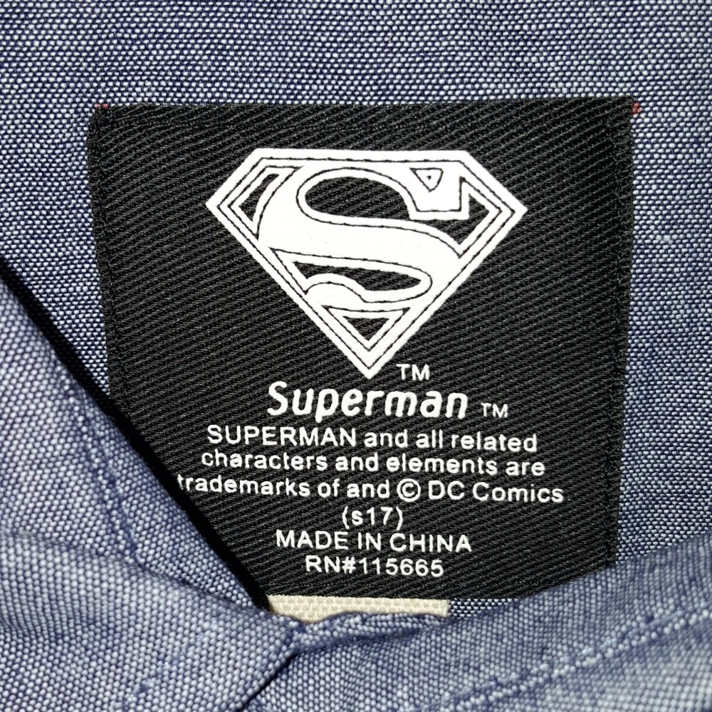 Superman Logo Button Up Shirt, New, DC Comics - Picture 4 of 7
